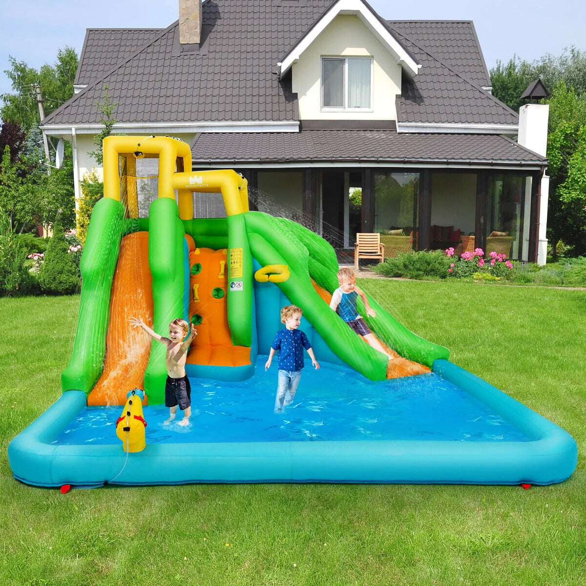 Inflatable Bounce House with 2 Slide and Climbing Wall N91351