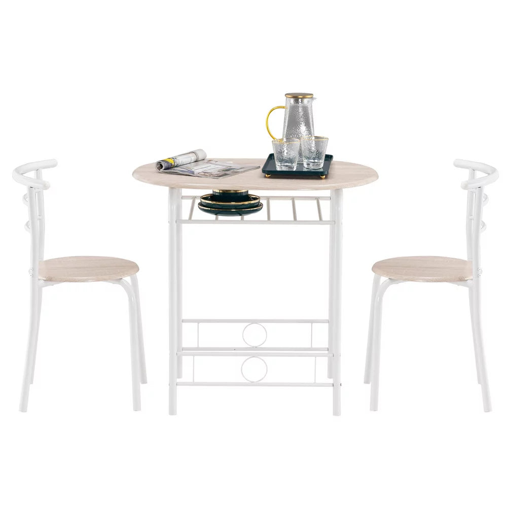 3 Pieces Dining Table Set with Chair for 2 H894635