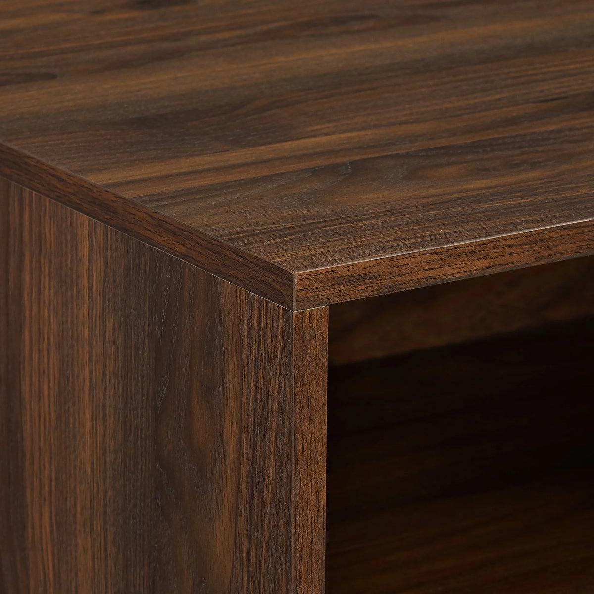 Modern Single Drawer Nightstand, Set of 2, Dark Walnut U4832
