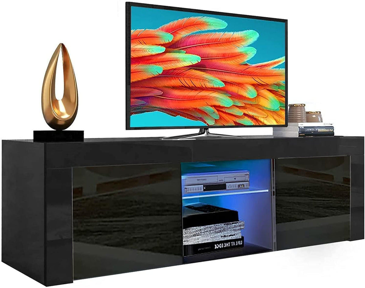 TV Stand with LED Lights 20 Color Effect and Storage Cabinet J744