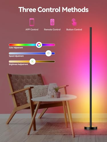 RGBICW LED Corner Floor Lamp with App & Remote Control K984