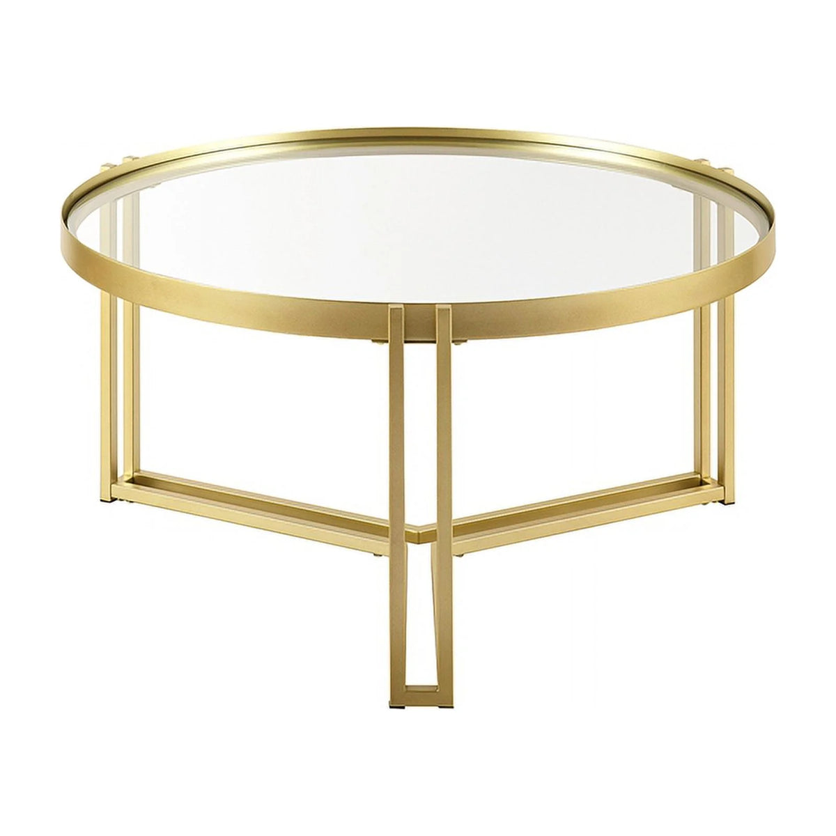 Round Glass and Metal Coffee Table J559104