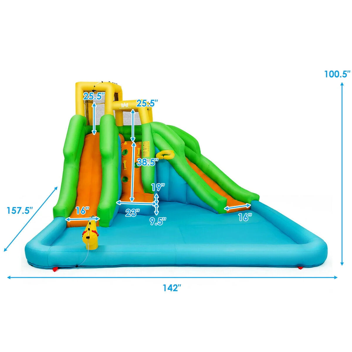 Inflatable Bounce House with 2 Slide and Climbing Wall N91351