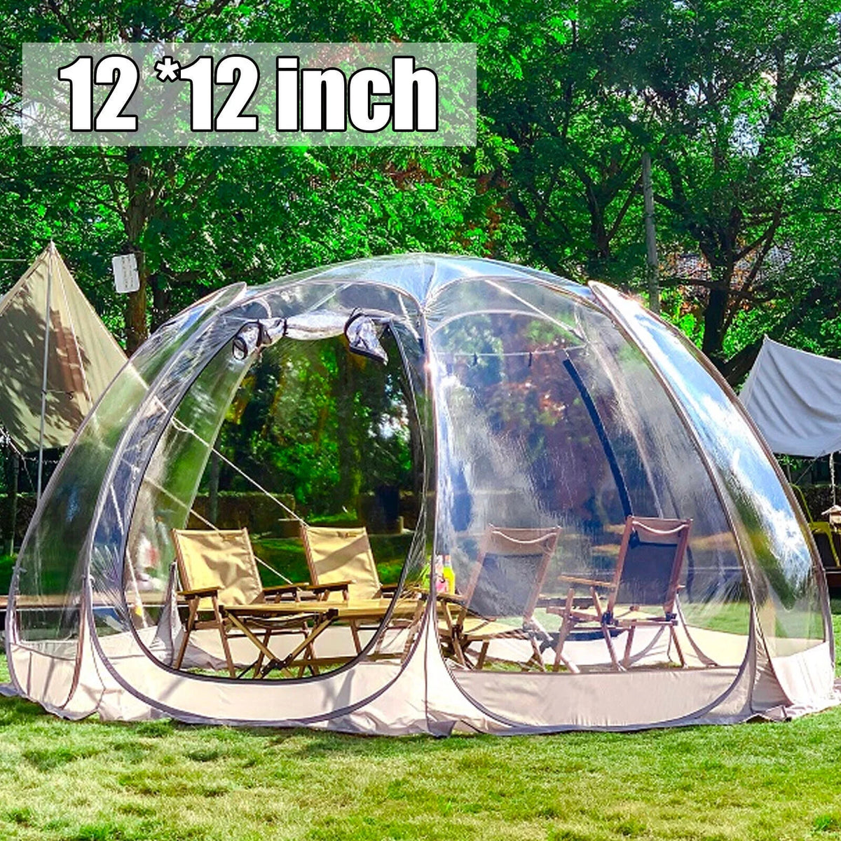 12 x 12 x 7 ft Clear Pop-Up Bubble Tent 6-10 Person with Storage Bag Z786