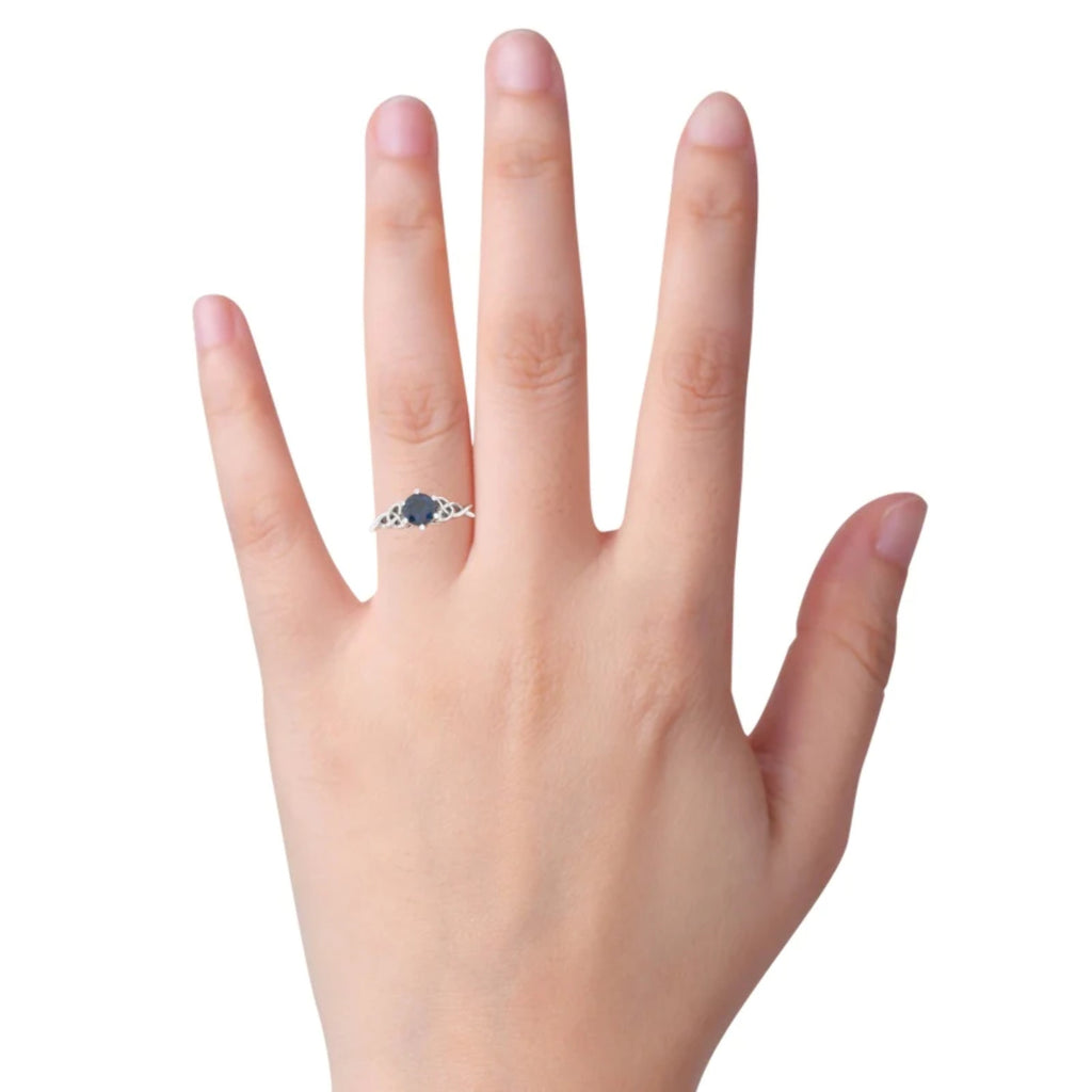 Sapphire Engagement Ring In 14k White Gold A19659