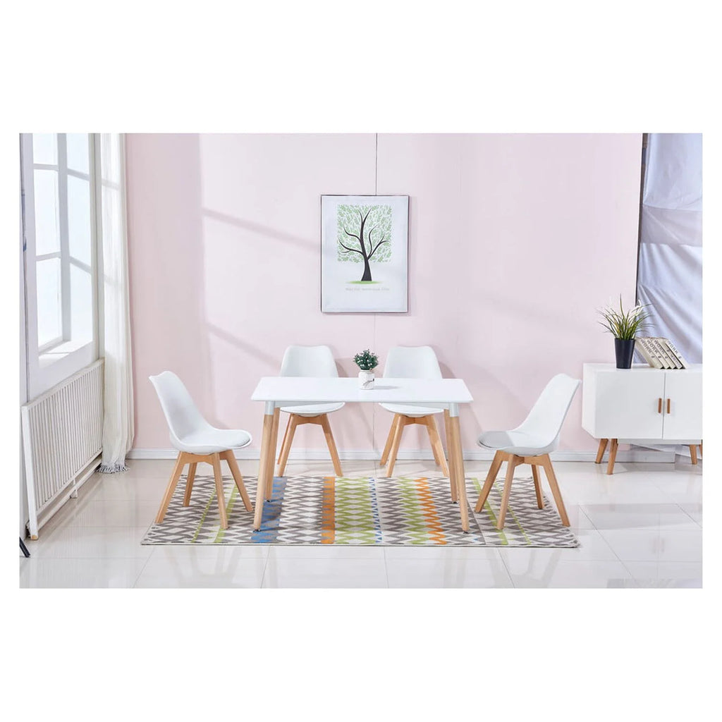 White Solid Wood Dining Table N490314