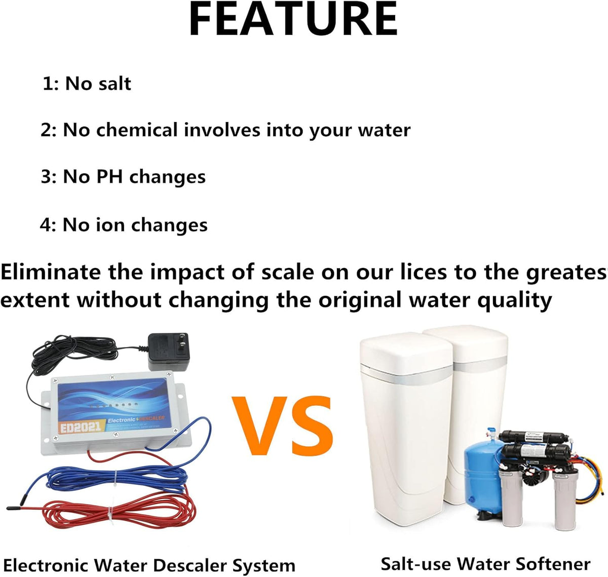 Electronic Water Descaler System Salt Free Water Softener S470