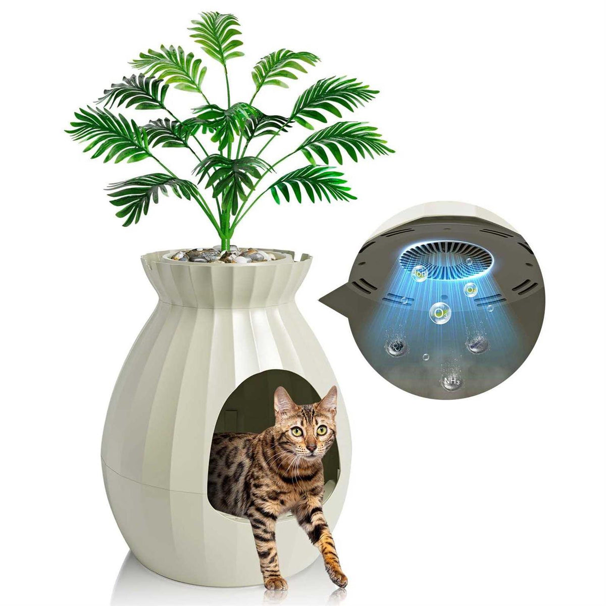 Hidden Smart Odor Removal Litter Box D299