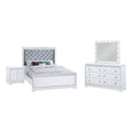 4-Piece Wood California King Bedroom Set in White S221