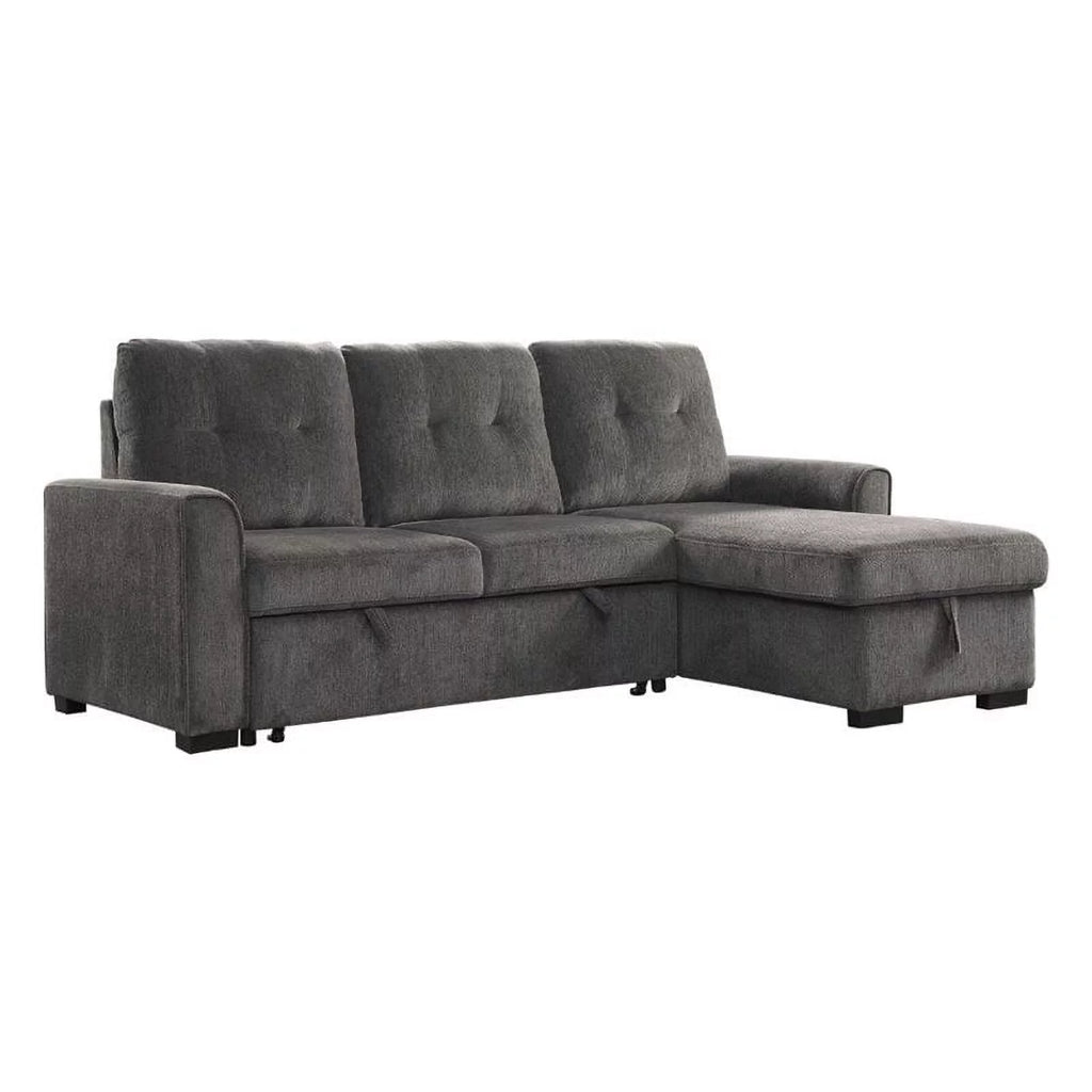 Dark Gray Chenille Reversible Sectional W82802
