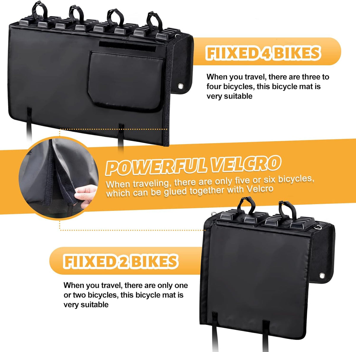 Truck Bike Tailgate Pad with Anti-Theft Lock and Secure Bike Straps E8069