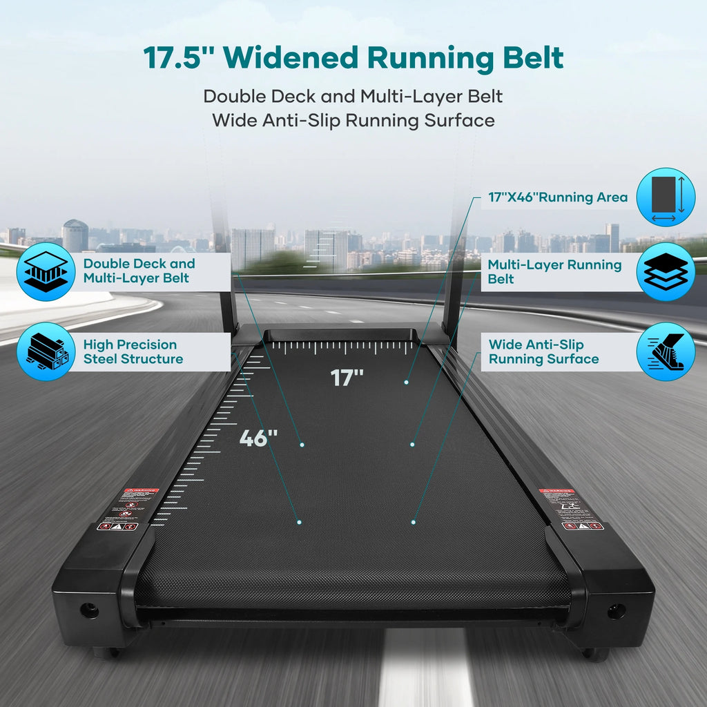 17 Wide Electric Folding Treadmill with Auto Incline M925