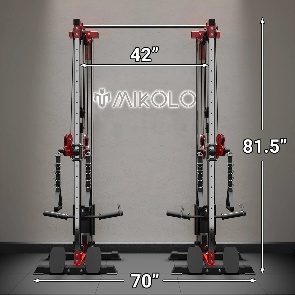 Wall Mount Cable Crossover Machine with 18 Positions Dual Pulley System I26163