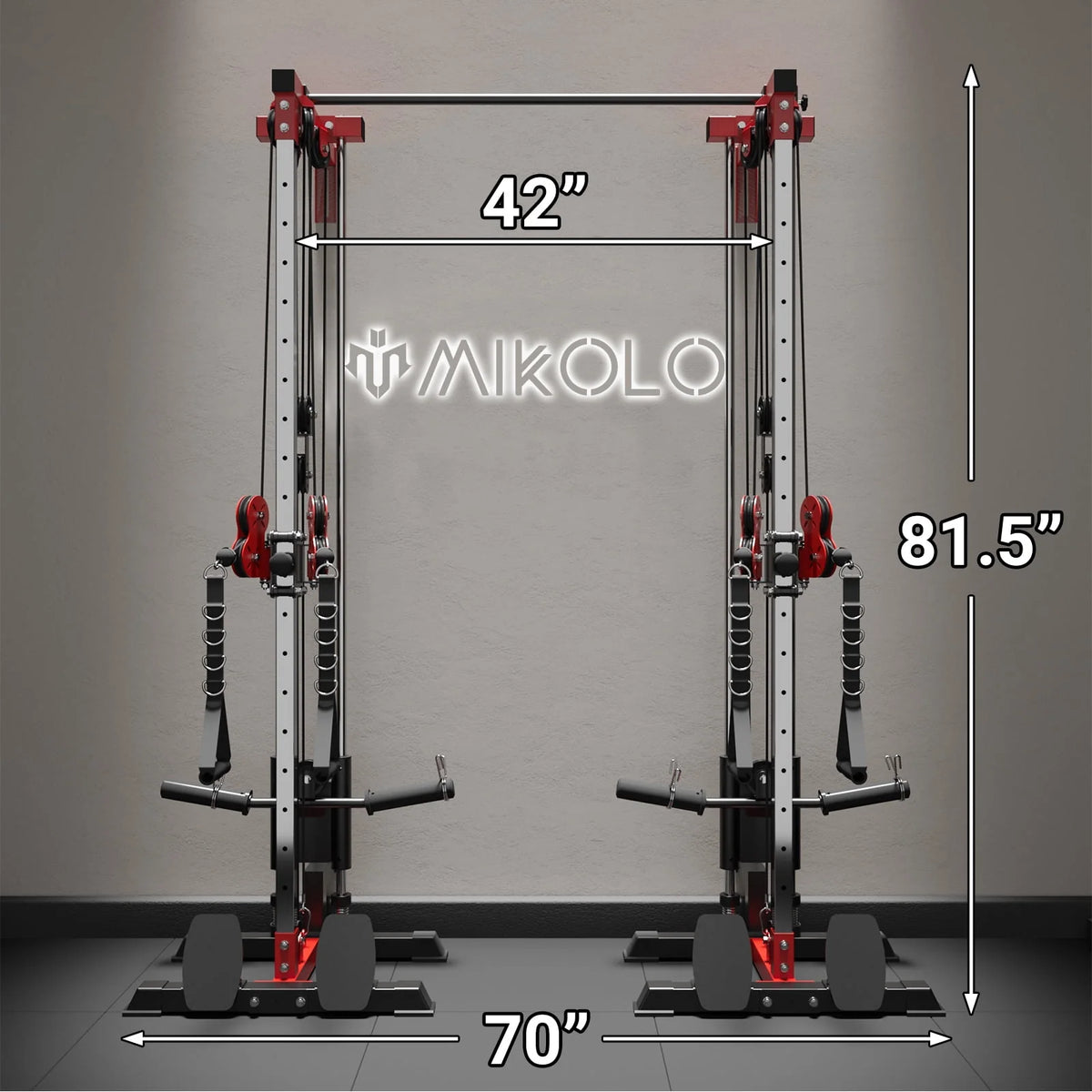 Wall Mount Cable Crossover Machine with 18 Positions Dual Pulley System I26163