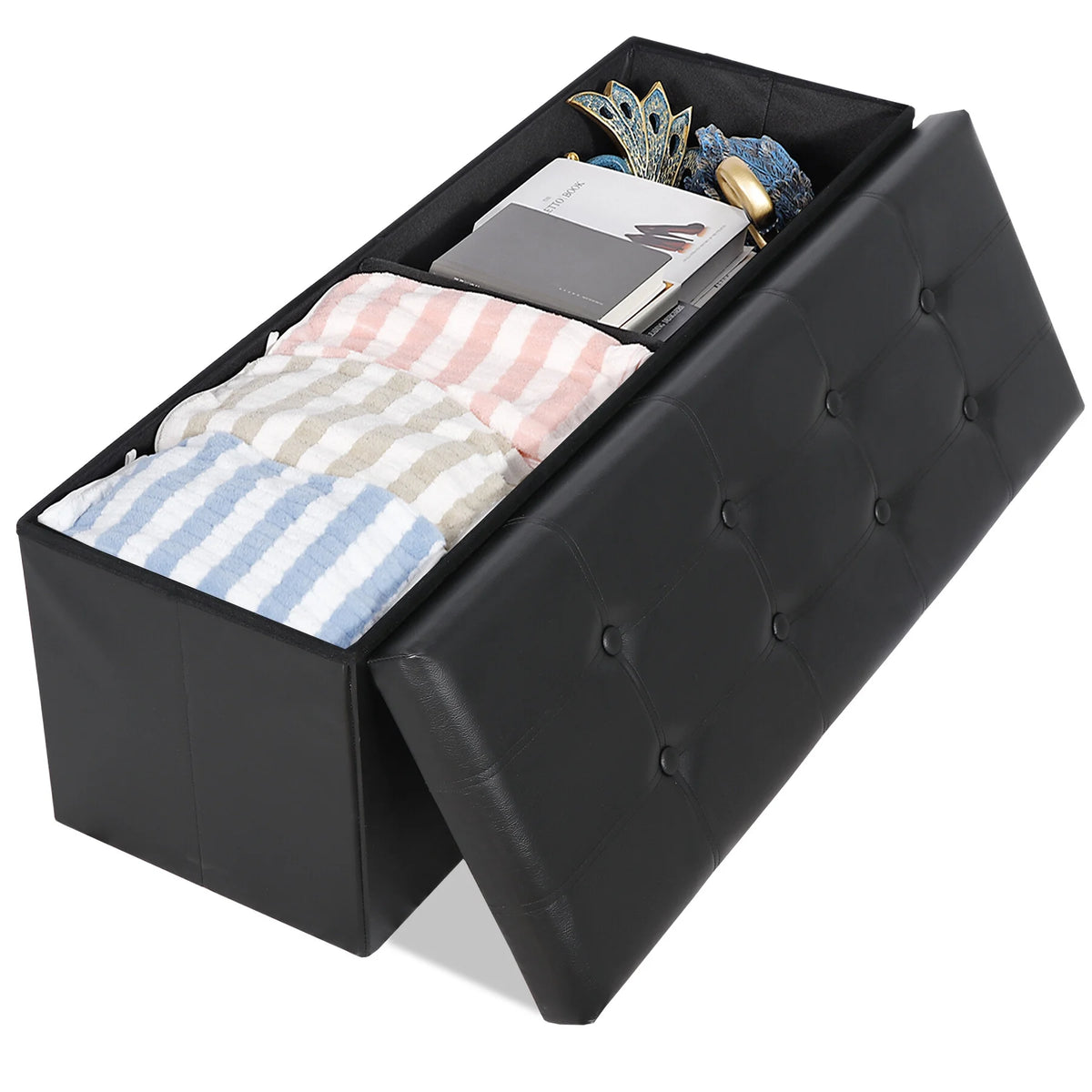 43 Inches Folding Storage Ottoman Bench K9897